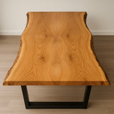 Live Edge Bookmatch Elm Dining Table