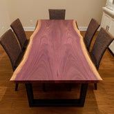 Live Edge Bookmatch Purpleheart Dining Table