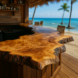 Live Edge Mapa Burl Bar Top