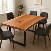 Live Edge Cedar Single Slab Dining Table