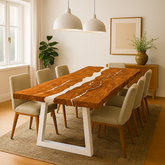 Live Edge Epoxy River Copper Beech Dining Table