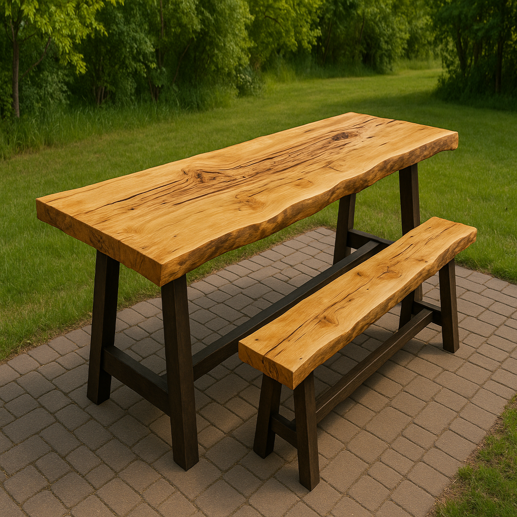Live Edge Beetle Killed Pine Bench