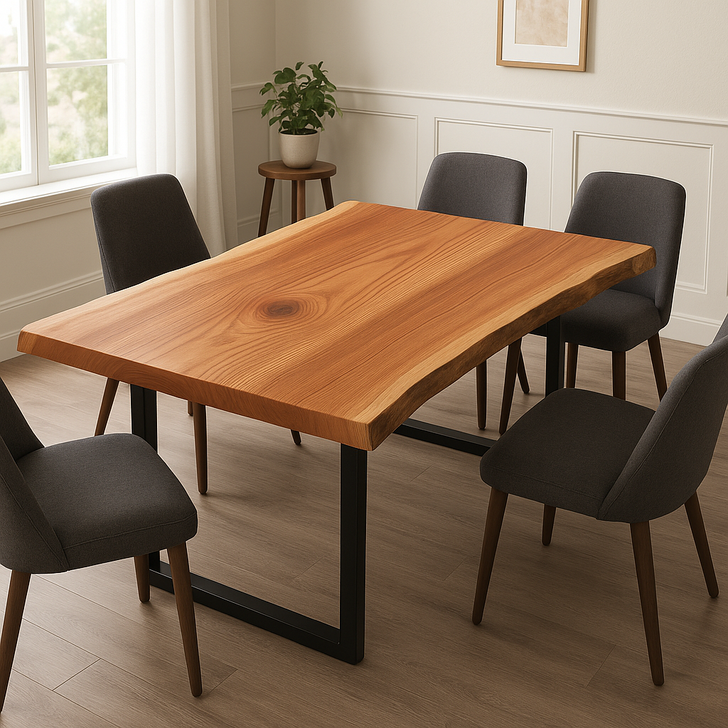 Live Edge Cedar Single Slab Dining Table