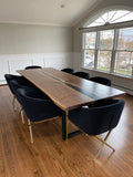 Live Edge River Black Walnut Dining Table